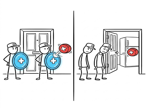 Illustration of payload and shields interacting.