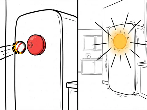Illustration of a bright trigger lighting a room.